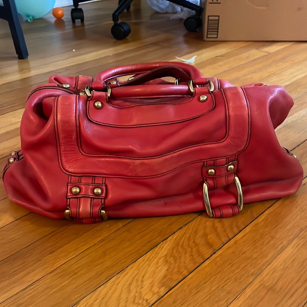 Red leather purse Banana Republic
